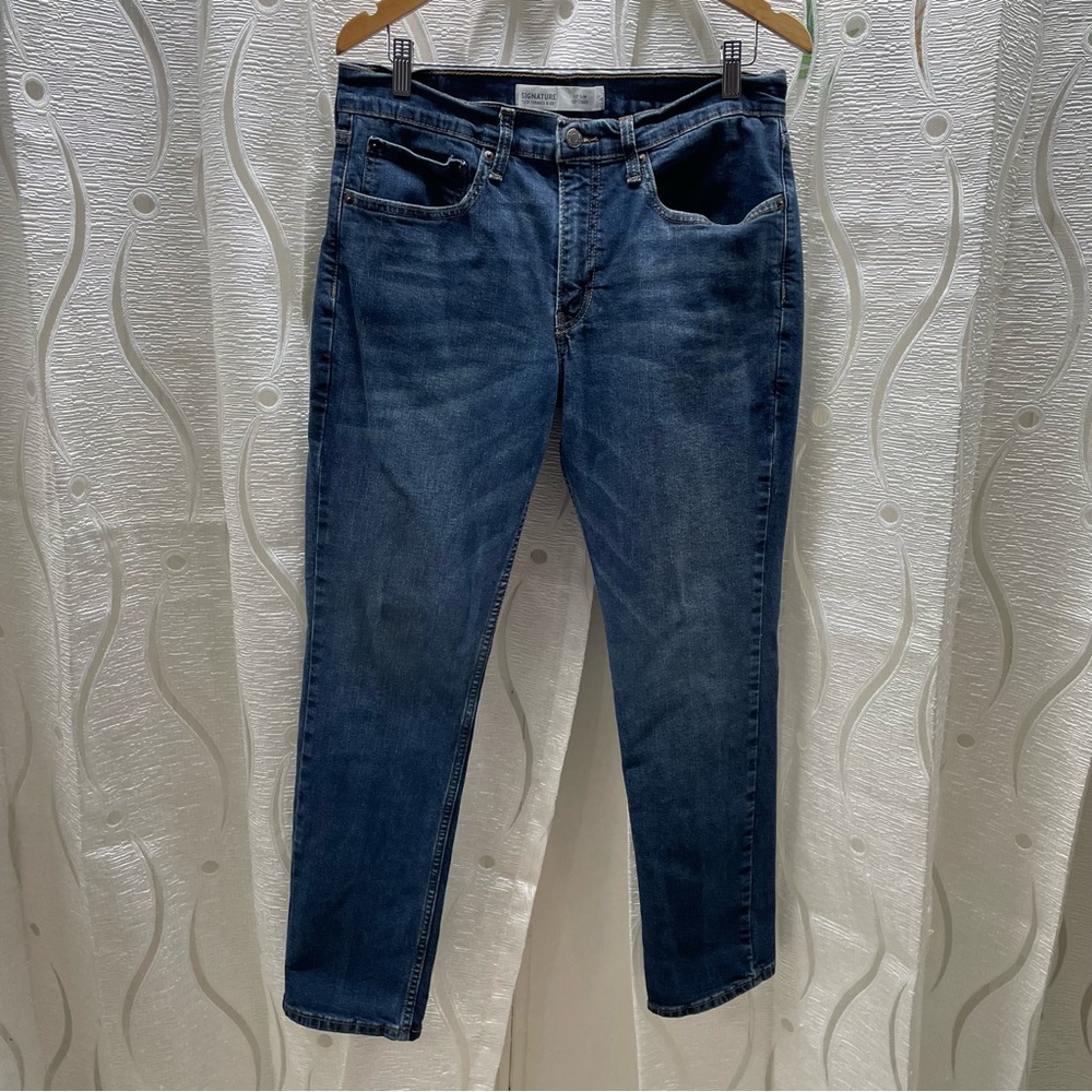 Signature by Levi Strauss & Co S37 Slim Jeans Mens 32x27 Blue Excellent Stretch